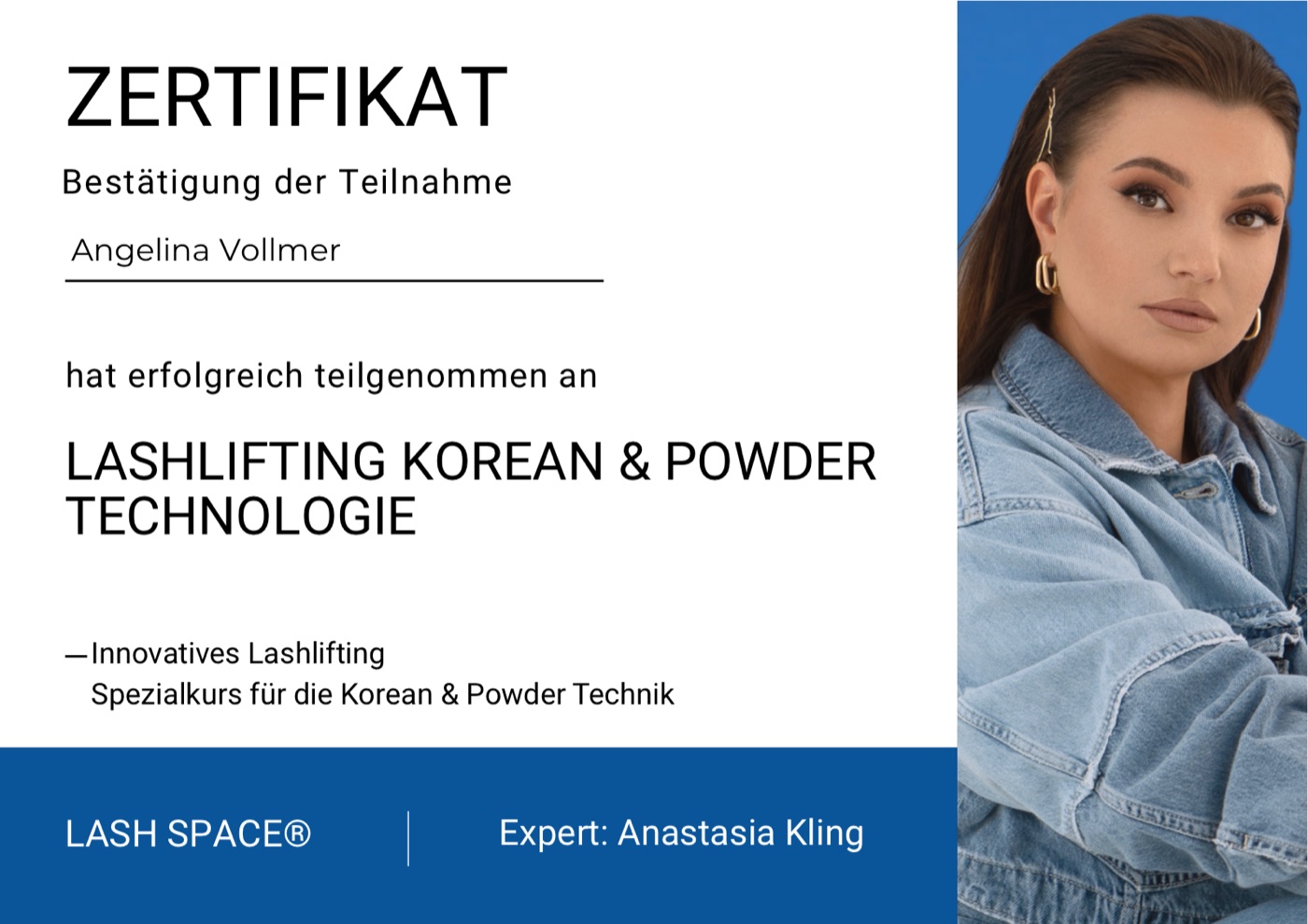 Zertifikat Lashlifting Korean und Powder Technologie